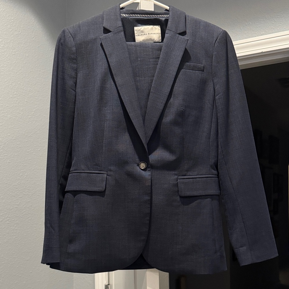 Banana Republic Charcoal Blazer & Skirt